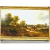 Image 1 : Attributed to Beaty, A NORFOLK LANDSCAPE WITH FIGURES BESIDE A HORSE AND WAGON, Oil on canvas...