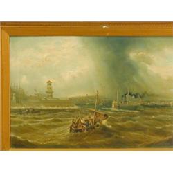 E. Priestley, 'PEEL HARBOUR, ISLE OF MAN'; 'KINGSTON HARBOUR, DUBLIN', A pair, signed and ins...