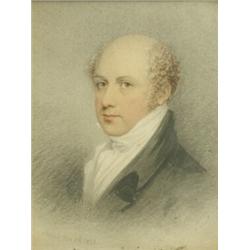 Adam Buck, PORTRAIT OF A MAN 1/4 LENGTH, pencil and wash, dated 1820, 10 x 8.5cm, Est. 150/...