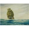 Image 1 : James Arnold - American, TWO VIEWS OF SAILING SHIPS, Signed, oils on canvas, 23 x 30cm, Est...