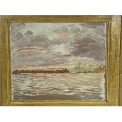 Sir David Murray R.A. (1849-1933), 'THE HARBOUR MOUTH: EVENING EFFECT', Oil on board, 39 x 47...