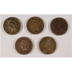 (5) 1863 INDIAN HEAD CENTS