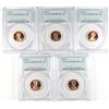 Image 1 : (5) 1995-S PROOF LINCOLN CENTS PCGS PR-69 DCAM RED