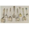 Image 1 : 8 ANTIQUE STERLING SILVER SPOONS: .4 OZ NASSAU, LA. PURCHASE 1903 .6 OZ,