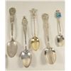 Image 2 : 8 ANTIQUE STERLING SILVER SPOONS: .4 OZ NASSAU, LA. PURCHASE 1903 .6 OZ,