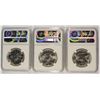 Image 2 : LOT OF ( 3 ) 1959 FRANKLIN HALF DOLLARS,  NGC MS-64