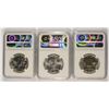 Image 2 : LOT OF ( 3 ) FRANKLIN HALF DOLLARS, NGC MS-64: 1959, 1963 & 1963-D