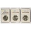 Image 1 : LOT OF ( 3 ) 1954 FRANKLIN HALF DOLLARS, NGC MS-64 FBL