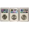 Image 2 : LOT OF ( 3 ) 1954 FRANKLIN HALF DOLLARS, NGC MS-64 FBL
