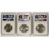 Image 2 : LOT OF ( 3 ) 1958 FRANKLIN HALF DOLLARS, NGC MS-64 FBL