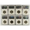 Image 2 : LOT OF ( 8 ) 1965 SMS WASHINGTON QUARTERS, NGC MS-65