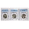 Image 1 : LOT OF ( 3 ) 1963 FRANKLIN HALF DOLLAR, PCGS MS-64