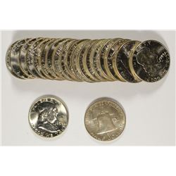 ORIGINAL GEM BU ROLL OF 1959 FRANKLIN HALF DOLLARS