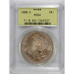 1880-S MORGAN DOLLAR PCGS MS-64 OLD GREEN HOLDER