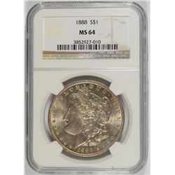 1888 MORGAN DOLLAR NGC MS-64