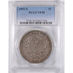1892-S MORGAN DOLLAR PCGS VF-30