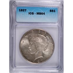 1927 PEACE DOLLAR ICG MS-64
