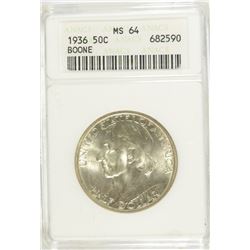 1936 BOONE COMMEN HALF DOLLAR ANACS MS-64