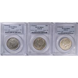 SET OF 1939 ARKANSAS COMMEN HALF DOLLAR'S PCGS MS-64'S