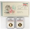 Image 1 : 1976 INTERPAIL FIRST DAY COVER/ STERLING SILVER COIN & 2-2008- MONROE DOLLARS