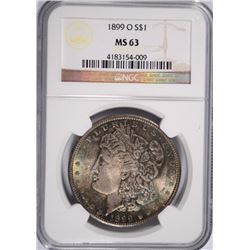 1899-O MORGAN DOLLAR NGC MS-63 COLOR