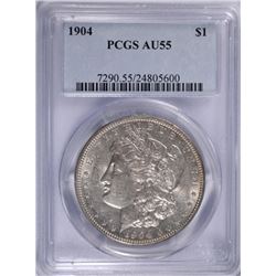 1904 MORGAN DOLLAR PCGS AU-55