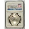 Image 1 : 2014 BASEBALL HALL OF FAME SILVER DOLLAR, NGC PROOF-70 ULTRA CAMEO