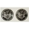 Image 2 : ( 2 )  UNC, 1990 AMERICAN SILVER EAGLES
