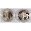 Image 2 : 2001 BUFFALO COMMEM 2-PIECE SILVER DOLLAR SET ( Pf & UNC ) IN ORIG BOX WITH COA
