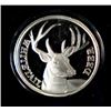 Image 1 : "WHITETAIL DEER" ON A BEAUTIFUL HIGH QUALITY ONE OUNCE .999 SILVER ART ROUND