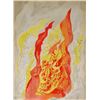 Image 1 : Abraham Rattner Original 1937 Framed Fire Color Lithograph