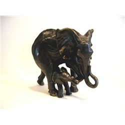 Donna Adams Elephant Mother and Child Limited Ed. Sculpture