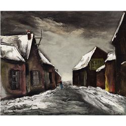 Maurice de Vlaminck Lithograph Framed Allainville Sous la Neige