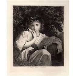 Sir Joshua Reynolds Robinetta 1870s Antique Etching