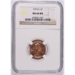 1973-S LINCOLN CENT, NGC MS-66 RED