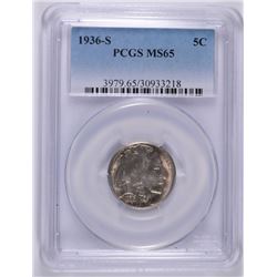 1936-S BUFFALO NICKEL PCGS MS-65
