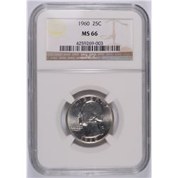 1960 WASHINGTON QUARTER, NGC MS-66 SUPERB!