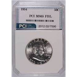 1954 FRANKLIN HALF DOLLAR, PCI MS-65 FBL