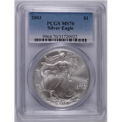 2003 AMERICAN SILVER EAGLE, PCGS MS-70! PERFECT!