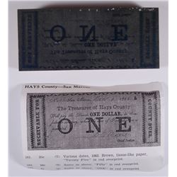 RARE! TEXAS CONFEDERATE PRINTING BLOCK THAT PRODUCED A 1862 ONE DOLLAR NOTE