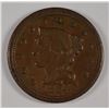 1854 LARGE CENT AU/BU