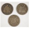 Image 1 : (3) SEATED QUARTERS (56-O, 57, 76)