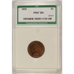 1899 INDIAN HEAD CERTIFIED ANI PR67 BN