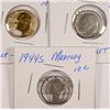 Image 1 : 3 CUT-OUT PENDANTS - 1944S MERCURY, 1956 ROOSEVELT, & 1976 ROOSEVELT DIMES