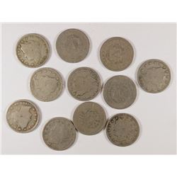 11 LIBERTY NICKELS: 1899, 1901, 1903, 1904, 1905, 1906, 1907, 1908, 1910, 1911,