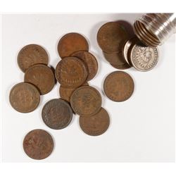 ROLL (50) 1883 INDIAN CENT NICE CIRCULATED