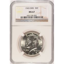 1965 SMS KENNEDY HALF DOLLAR, NGC MS-67