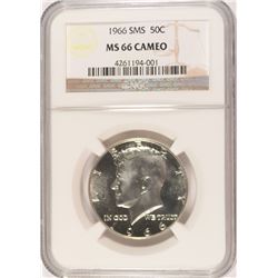 1966 SMS KENNEDY HALF DOLLAR, NGC MS-66 CAMEO