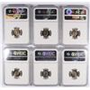 Image 2 : LOT OF ( 6 ) SMS ROOSEVELT DIMES,  1-1966 & 5-1967, NGC MS-66