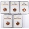 Image 1 : 5 1949-S LINCOLN CENTS NGC MS-66 RD